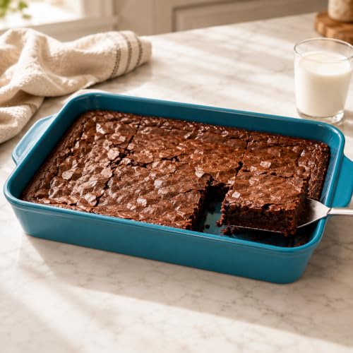 King Arthur Baking Company Rectangular Pan With Handles, Ceramic, Distributes Heat Evenly, 9 x 13-Inch, For Oven-To-Table Cakes, Brownies, Bars, Rolls, And Casseroles - style: Rectangular, 9 x 13-Inch