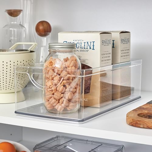 iDesign Stackable Clear Plastic Extra Long Storage Bin, 4-Pack - style: Pack of 4