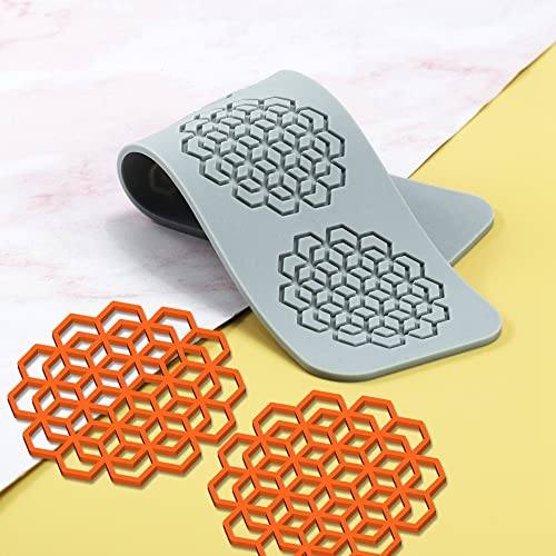 TUKE 3D Leaves Silicone Molds Flower Cake Fondant Mat Bee Leaf Pastry Moulds Rose Impression Chocolate Hollow Lace Mold (Geometry_10.4x2.8x0.12inch_L) - size: Geometry_10.4x2.8x0.12inch_L