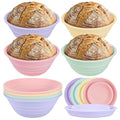 4Pcs Silicone Banneton Bread Proofing Baskets, 9 Inch Round Sourdough Foldable Non-Stick Dough Proofing Bowl Making-BPA Free Optimum Sourdough Bread Baking Supplies
