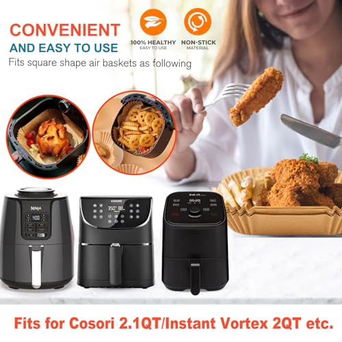 Small Air Fryer Liners, 2 2.1 2.6 3qt Mini Air Fryer Liners - size: 5.5" Square