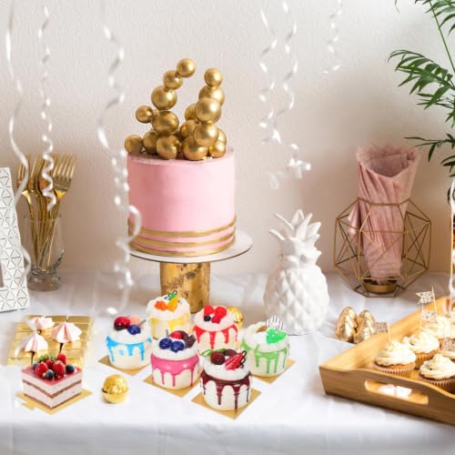 50pcs 3.54x3.3inch Mousse Cupcake Square Base Paper Cupcake