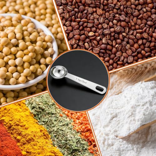 5PCS 1tsp(1/3tbsp, 5 ml) Measuring Spoon Teaspoons Stainless Steel Measure Spoons for Precise Cooking, Baking and Spices Measurement - size: 1tsp(1/3tbsp, 5 ml)