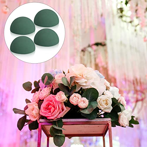 Boao 4 Pcs Half Ball Floral Foam Block 4.72 x 2.36 Inch Green Wet Dry Flower Foam Balls Large Flower Craft for Wedding Fresh and Artificial Flowers Plant Bouquet Arrangement DIY Craft - size: 4.72 x 2.36 Inch