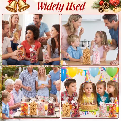 woric 100 Set Cellophane Treat Bags Golden Star Printed - color: Gold Star