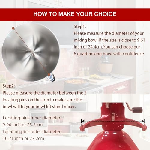 6QT Mixer Bowl for KitchenAid 6QT Bowl Lift Stand Mixers - size: 6QT