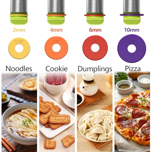 Adjustable Rolling Pin,13.6''Dough Roller with Mat&Stand Fits Uniform Dough - size: Rolling Pin+Mat+Stand