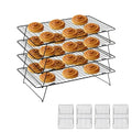 Cooling Rack 16"x10", 4-Tier Stackable & Collapsible Cooling Racks - color: Black, size: 4-Tier