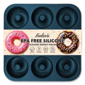Large Silicone Donut Pan for Baking,9 Cavity Non-Stick Food Molds - color: Navy Blue