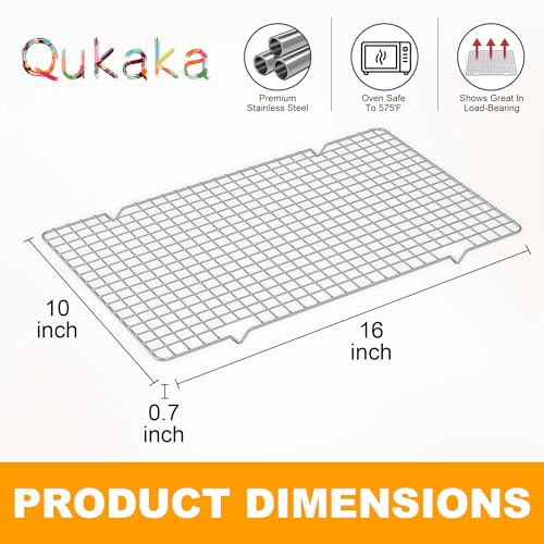2 PCS Cooling Racks for Cooking and Baking, 10" x 16", Silver - color: Silver, size: 10‘’x16‘’-2PC