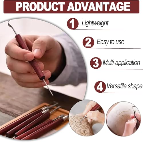 LINPHCEY 14-Piece Clay Sculpting Tools Set Perfect for Polymer Air Dry Modeling Clay Beginners & Professionals Ideal for DIY Pottery & Ceramics Tools for Clay Sculpey Sculpting & Crafting - color: 14PCS/SET