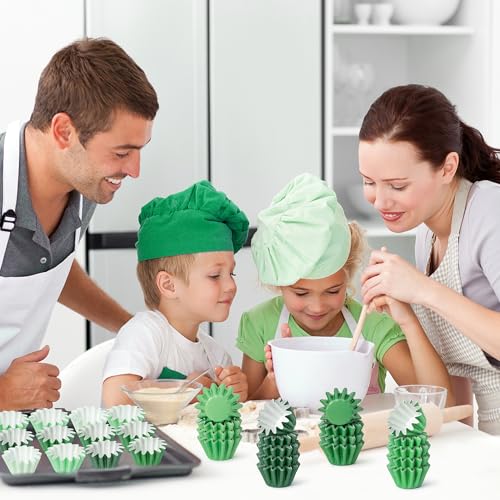 Green Mini Size Cupcake Liners, Bulk Grease Resistant Muffin Baking Cups - color: Green