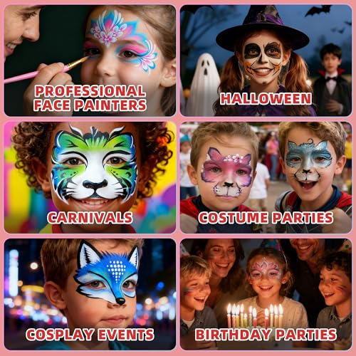 WUO Professional Face Painting Kit for Kids, 12x10g Split Cake Palette - color: Classic