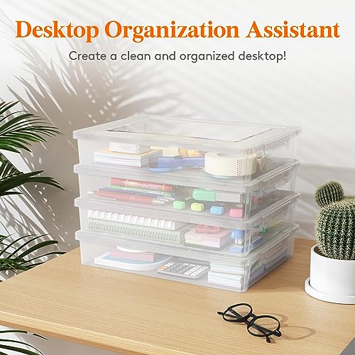 Lifewit 5 Qt Clear Storage Bins with Lids, 4 Pcs
