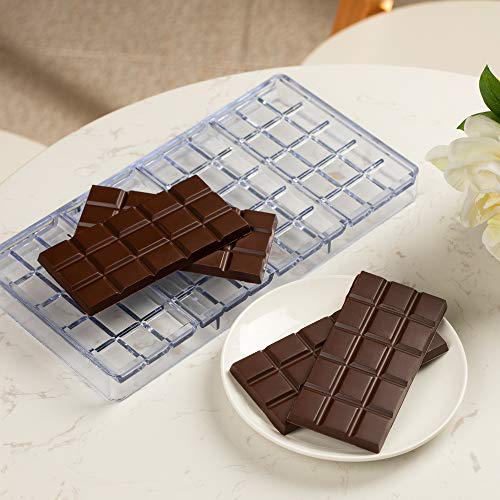 Restaurantware-Pastry Tek 10.8 x 5.3 Inch Chocolate Bar Molds, 10 Break-Apart Chocolate Molds - 4 Cavities, Freezer-Safe, Clear Polycarbonate Candy Mold, For Protein and Energy Bars, Food Grade - size: 10 Count | 10.8 x 5.3 Inch, style: Break-Apart w/ 4 C
