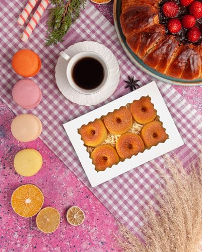 qiqee 100Pcs White Cookie Box with Window 9"x6"x2.5" Pastry Macaron Bakery Box for Packaging - color: White, size: 9" x 6" x 2.5" / 100 Pcs