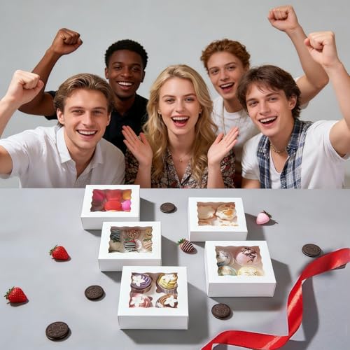 50 Pack White Chocolate Bomb Gift Boxes Auto pop up - color: White