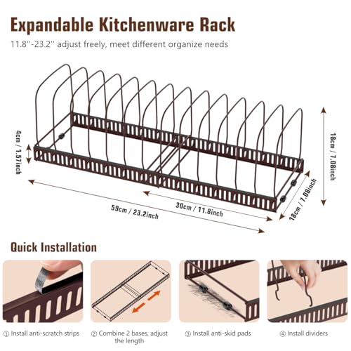 Housolution Cutting Board and Baking Tray Cookie Sheet Organizer, Bronze - color: Bronze, size: 14 Dividers