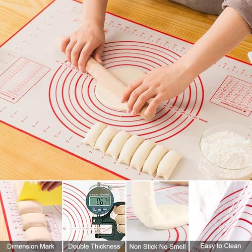 Pastry Cutter, Biscuit Cutter, Dough Scraper, Pastry Blender, Baking Mats - color: 5 Pieces Pink