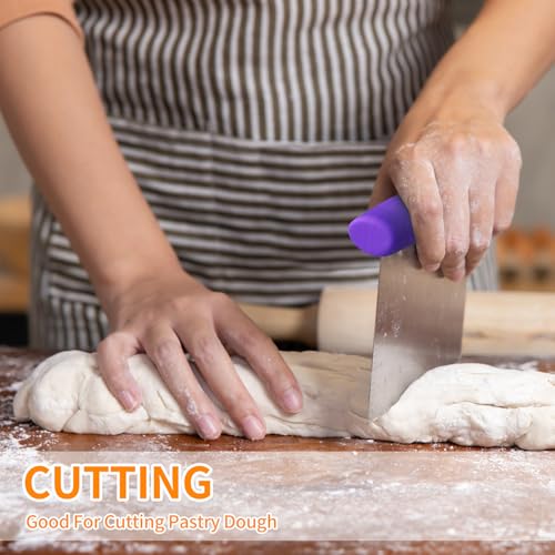 Bench Scraper & Dough Cutter, Pastry Tool for Baking, Purple - color: Purple