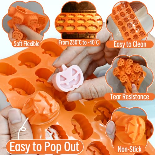 Halloween Pumpkin Mold, 2 Pack Small Pumpkin Candy Chocolate Molds - color: 2 PCS Halloween pumpkin chocolate molds