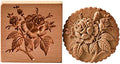 Carved Wooden Gingerbread Cookie Mold,3D Wooden Baking Mold Cookie Biscuit Press Stamp Molds,Cookie Cutter,Cookie Stamp,DIY Biscuit Stamp Mould for Halloween Thanksgiving Christmas(Provance Rose) - color: Provance Rose