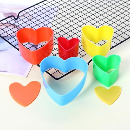 Cookie Cutter Set for Baking, 5PCS Sandwich Fondant Cake Fruit Vegetable Shapes Cutter Set (Heart) - color: Heart