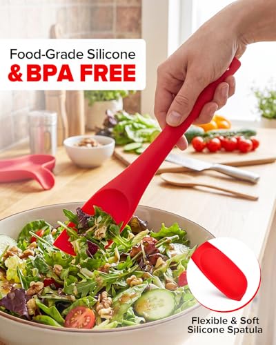 Silicone Spatula Scraper Set, Food Grade Rubber Spatulas, 3 Pack (11.3inch) - size: 11.3 inch