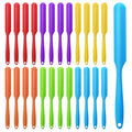 24 Pcs Silicone Jar Spatula Set Heat Resistant Silicone Jar Spatula Flexible Non Stick Jam Spatula with Long Handle Mixing Batter Scraper for Butter Cake Cream Icing Cooking Kitchen Baking