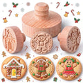 3 Set Gingerbread Cookie Stamps, 2.5" Springerle Molds for Baking - style: Gingerbread