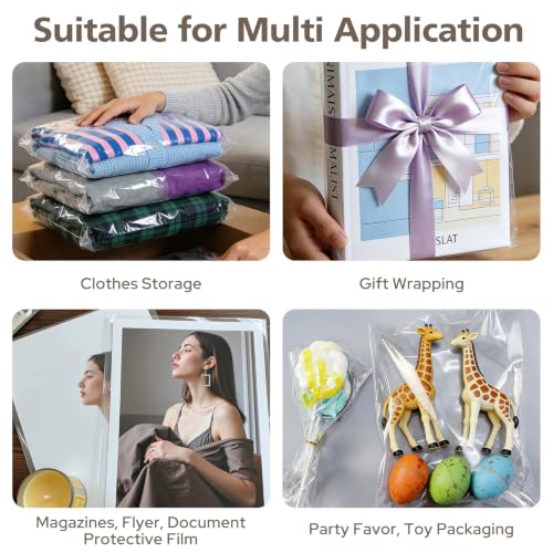 5x7 Clear Cookie Bags With Seal - 100 Pack Self Sealing Cellophane Bags - size: 5x7 Inch