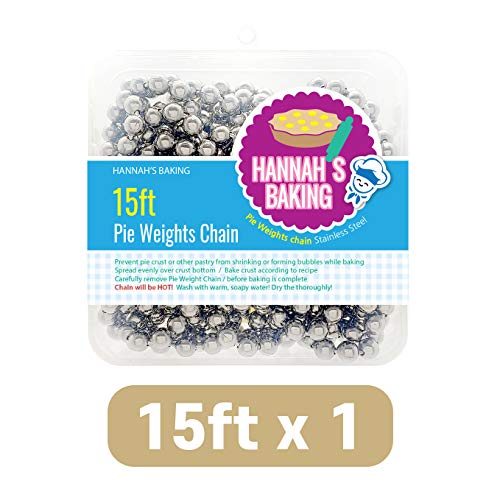 Durable Baking Supplies: Stainless Steel Chain Pie Weights, Reusable and Easy to Clean, Odorless, Safe Pie Weights for Pie Crusts, Oven Safe Baking Beads (15 feet) - size: 15 ft