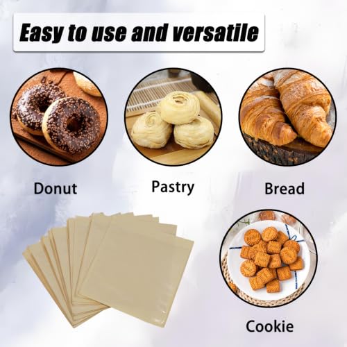 100Pcs 7.1x7.5 Inch Heat Sealable Bakery Bags (Brown) - color: Brown