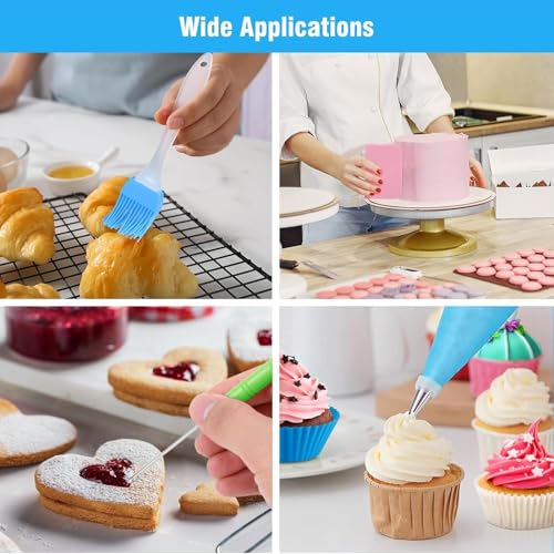 firstake Piping Bags and Tips Set, 100pcs 12 Inch Icing Bags with 14 Tips - size: 12In pastry bags with tips