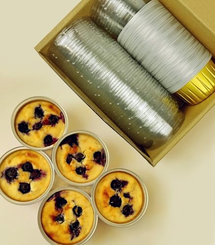 5 oz Mini Dot Cake Pans with Lids, 60 Pack Individual Muffin Pans