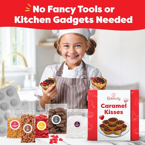 Baketivity Caramel Kisses Kids Baking Kit with Pre-Measured Ingredients - color: Caramel Kisses