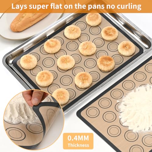 Luckyiren Macaron Silicone Baking Mats, 2 Pack Half Sheet Set, Gray/Beige - color: Gray with Circles 0.4mm