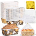 Hushee 50 Set Fall Paper Mini Loaf Pan Disposable, Autumn Leaf - style: Autumn Leaf