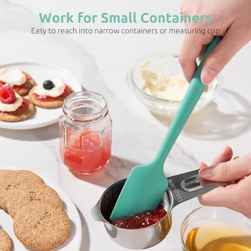 U-Taste Small Mini Silicone Spatula, 9in Rubber Jar Bowl Scraper, Aqua Sky - color: Aqua Sky