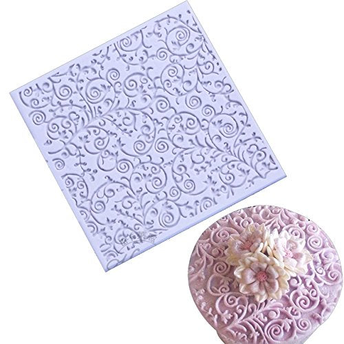 square sugar edible vine lace mold cake silicone Embossing Mat