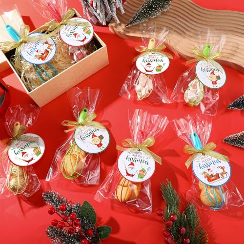 Jingmore 24 Sets 10 Inch Christmas Whisks Gifts Bulk with Cards