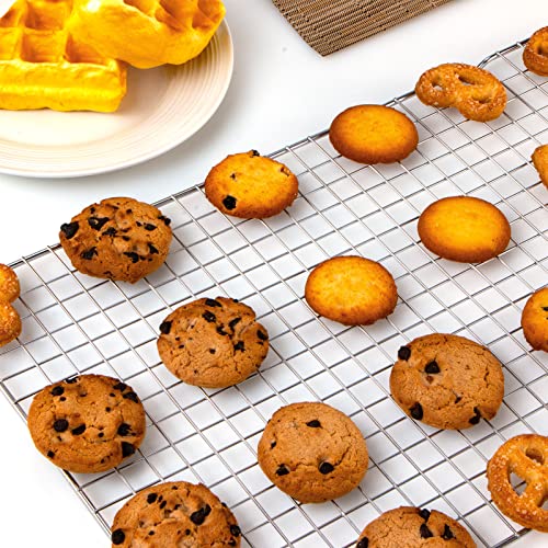 Briout Cooling Rack for Cooking and Baking, 16" x 10" Wire Rack, Silver - color: Silver, size: 16"x10"-1PC