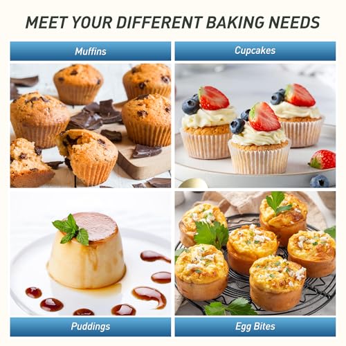 24 Cups Silicone Muffin Pan with Metal Reinforced Frame Cupcake Tray Egg Mold Mama Mommy Mom Ever Christmas Xmas Birthday Law Step Stepmom Stepmother Who Have Everything Good Unique Useful Present - color: Blue, size: 1pc: 24-Cup Mini
