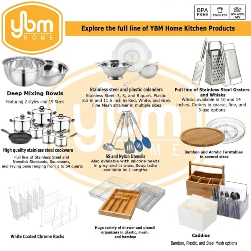 YBM HOME Pack of 1 Stainless Steel Mixing Bowl - Premium Polished Mirror Nesting Metal Bowl for Cooking and Serving, Stackable for Convenient Storage 1196 (16 Quart) - size: 16 Quart