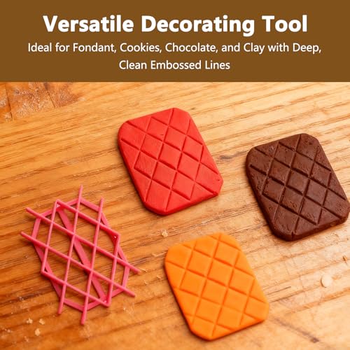 NIIIYTYB Fondant Tools Diamond Shape Molds for Cake Decorating Cookie Cutter Embosser Stamp Set Buttercream Paste Stencils and Cutters Mold for Baking Fondant Shape Decorating Supplies