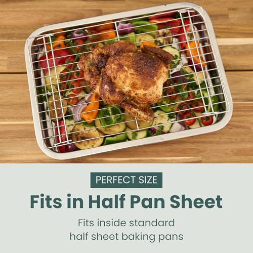 Ultra Cuisine Durable 3 Tiers Stackable, 16" x 10" Cooling Rack for Baking - size: 10" x 16" 3-Pack