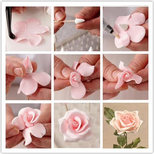 Flower Shaped Rose Petal Cookie Cutters Set Stainless Steel 3Pcs