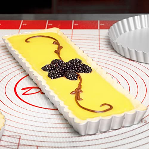 Fat Daddio's PFT-1375 Rectangle Fluted Tart Pan, 13.75 x 4.25 Inch - size: 13.75 x 4.25 Inch