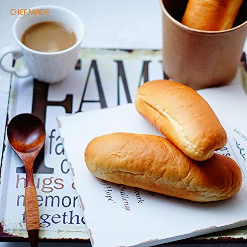 CHEFMADE Mini Loaf Pan Set, 7-Inch 4Pcs Non-Stick Hotdog-Shaped Bread and Cake Bakeware for Kitchen Baking (Champagne Gold) - size: 03 - 7" Hotdog 4Pcs