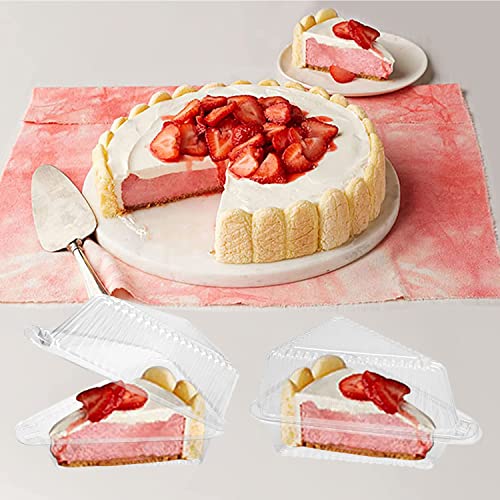 Goiio 100 Pieces Cake Slice Plastic Containers